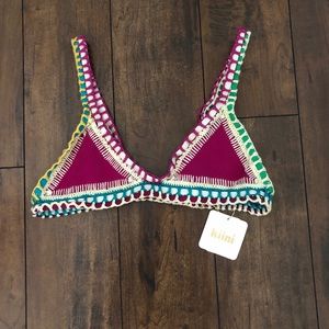 NEW KIINI Bikini Top Size Large Coco Red Color